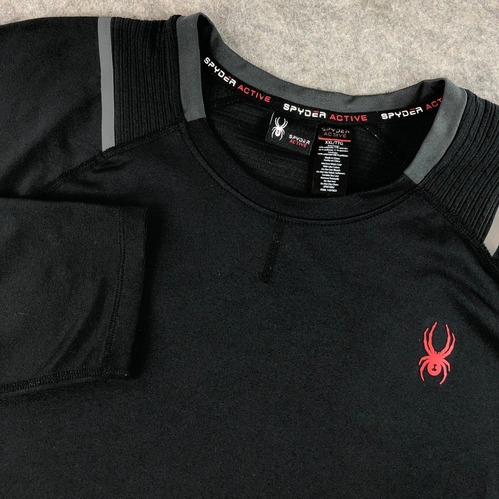 Spyder Active Shirt Mens 2XL Tall Black Pro-Web Long Sleeve